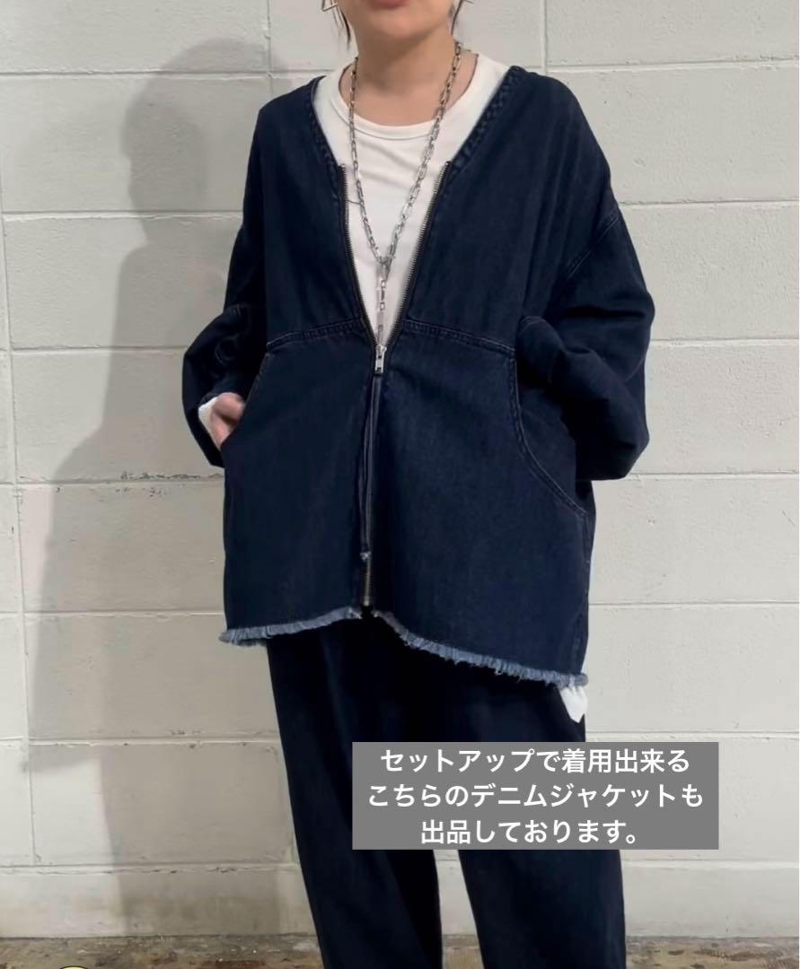 新品⭐︎ 2 tack balloon denim pants ネイビー38