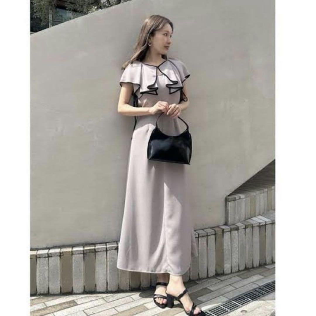 snidel ラッフルボレロパイピングワンピース グレー 0 - メルカリ