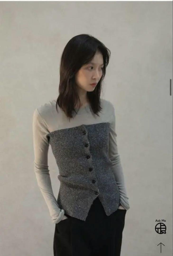 トップス OHOTORO Mixed Tube Knit