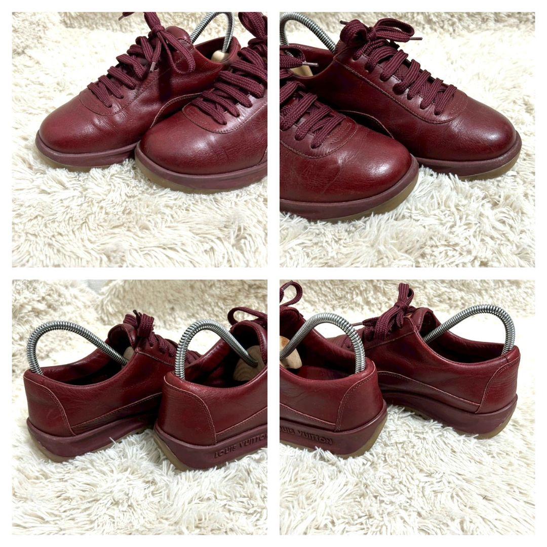 ルイヴィトン　Louis Vuitton　レザースニーカー　ボルドー