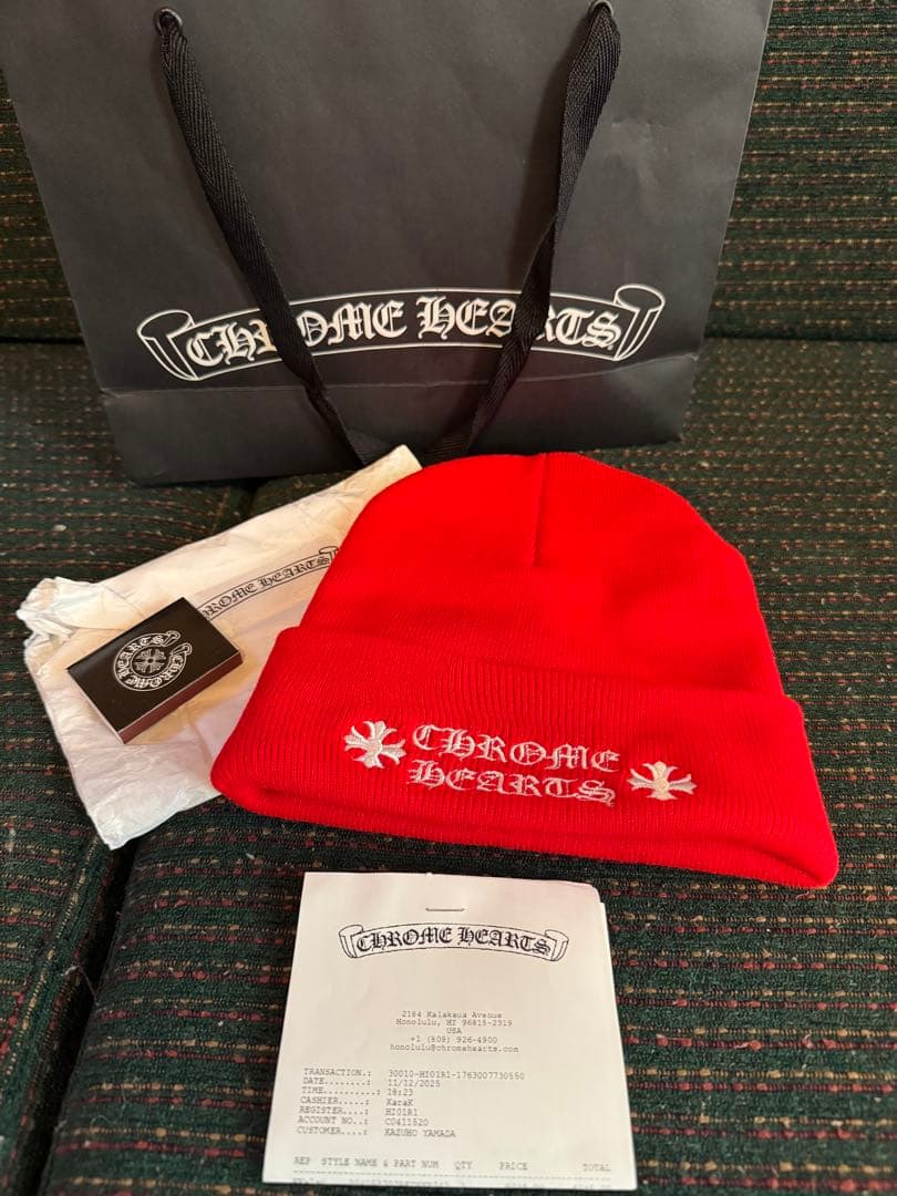 CHROME HEARTS ニット帽 レッド 直営店