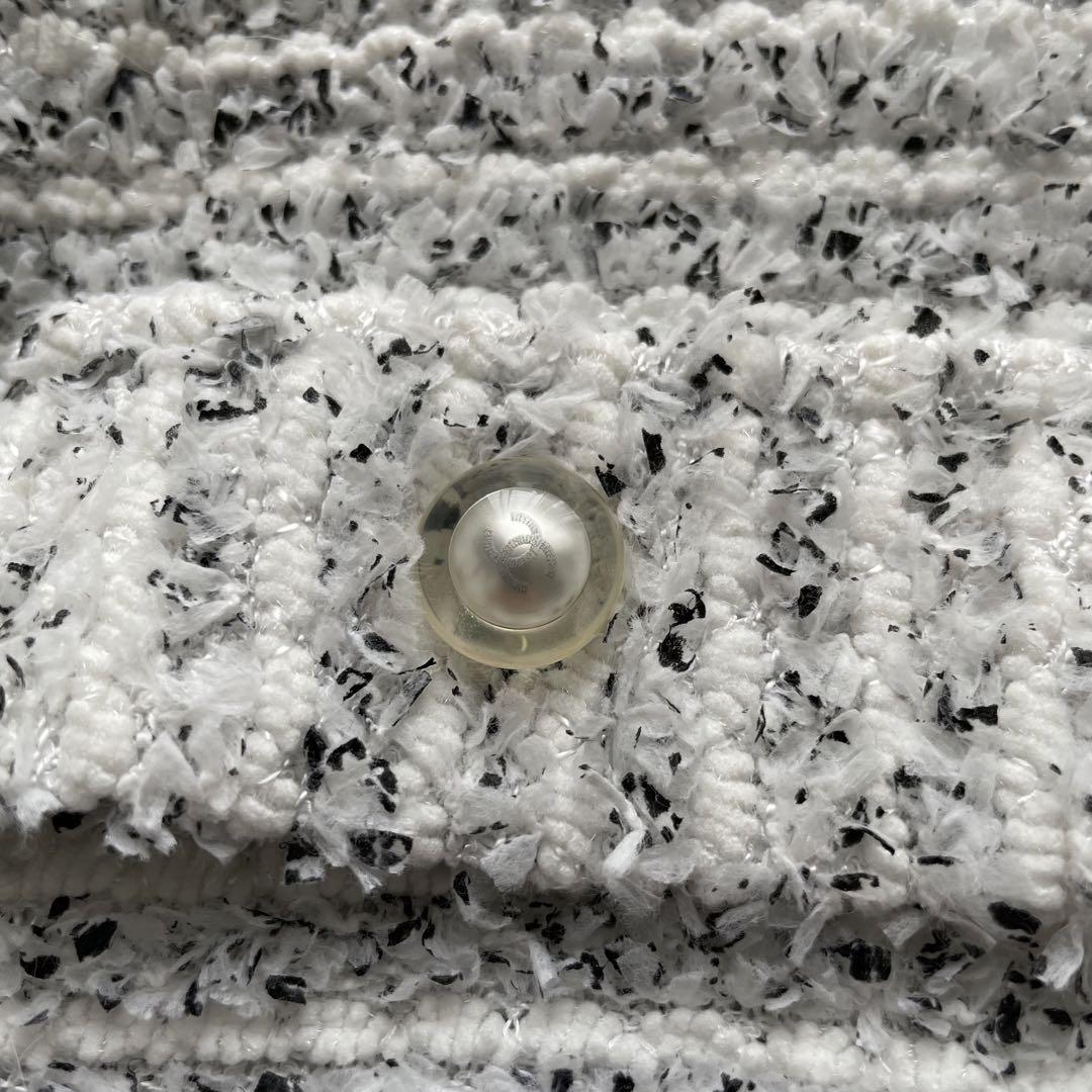 【極美品】CHANEL シャネル　ツイードニット　ココマークボタン　パール