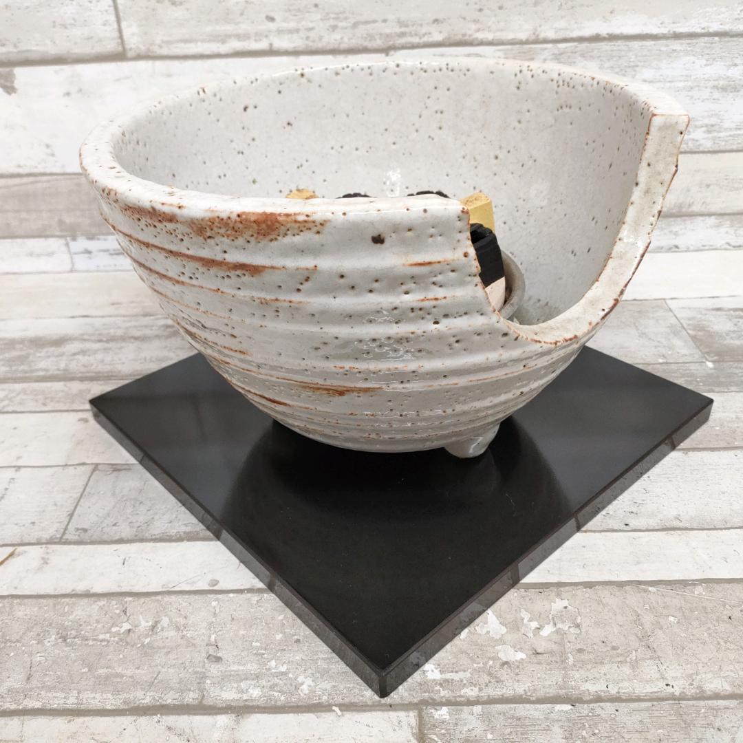 K44 茶道具 野々田式 風炉型 電熱器 紅鉢型 志野 敷板一体型 茶会 茶道