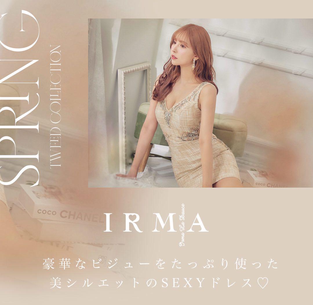 IRMA ビジューツイードドレス M