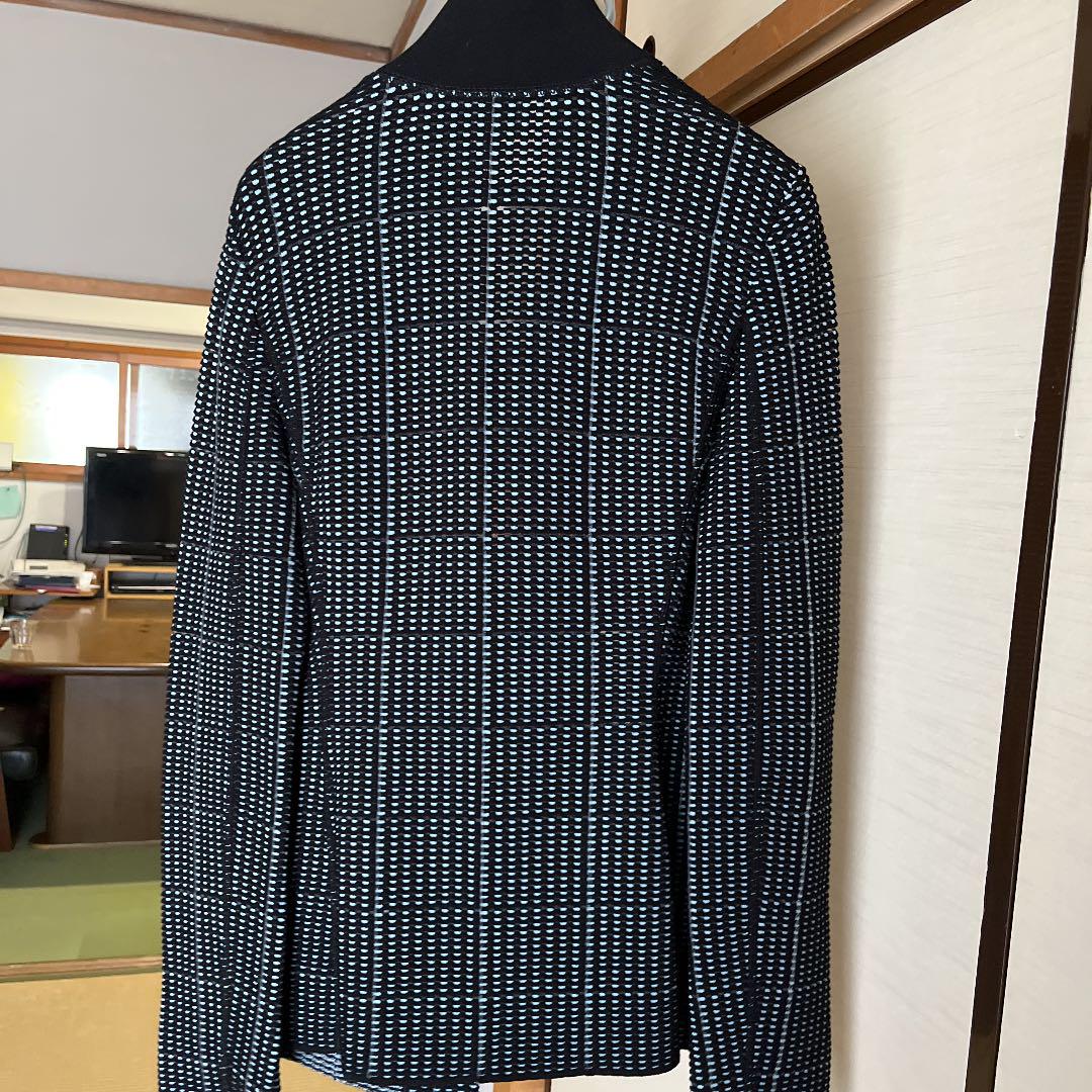 極美品✨アルマーニ コレッツォーニ サマーウール ニット メリノ ジャケット アルマーニコレツィオーニARMANI COLLEZIONI ウールVネック