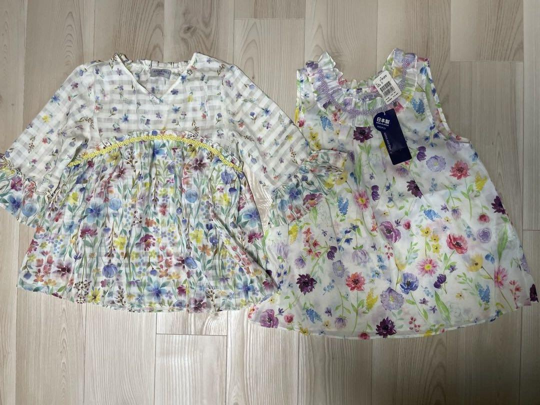 【新品】ANNA SUI mini2点セット✴︎アナスイミニ花柄フリルブラウスLL