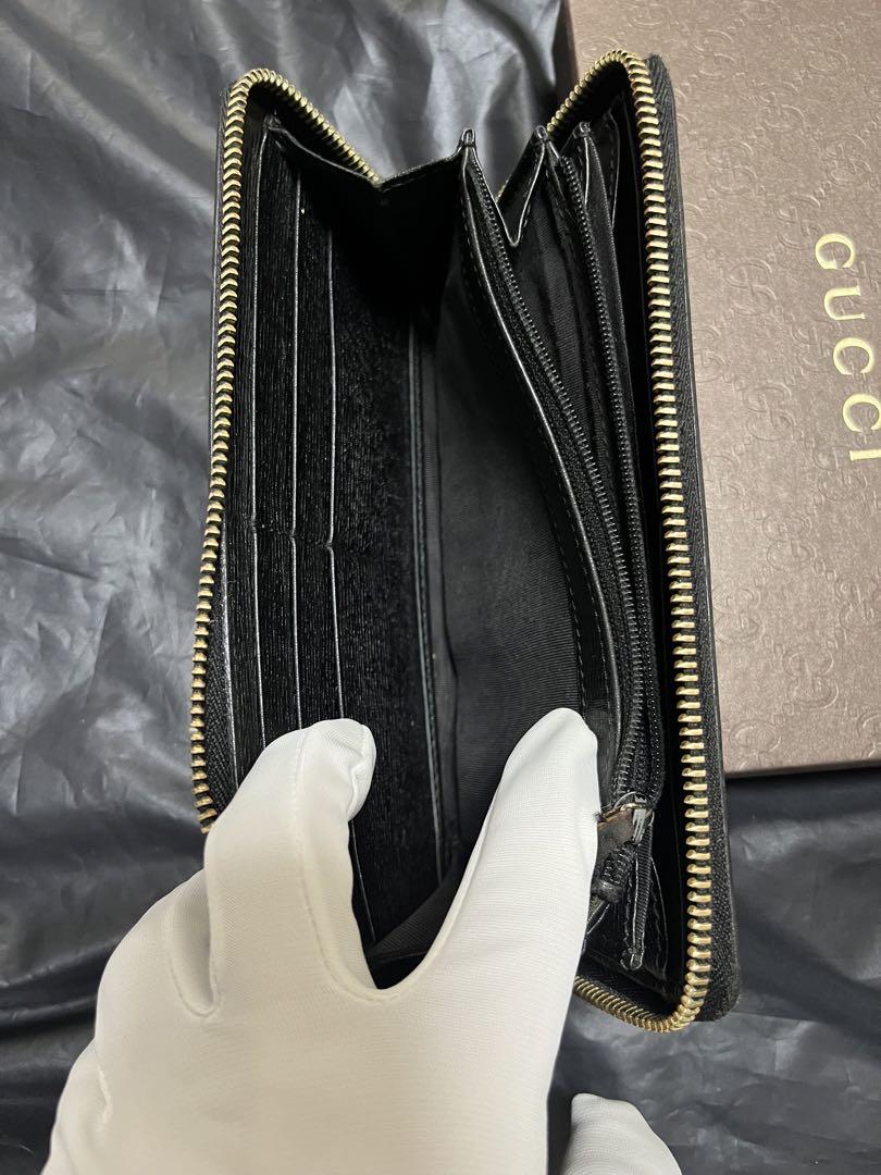 グ*ー様 GUCCI ブラックレザー 長財布