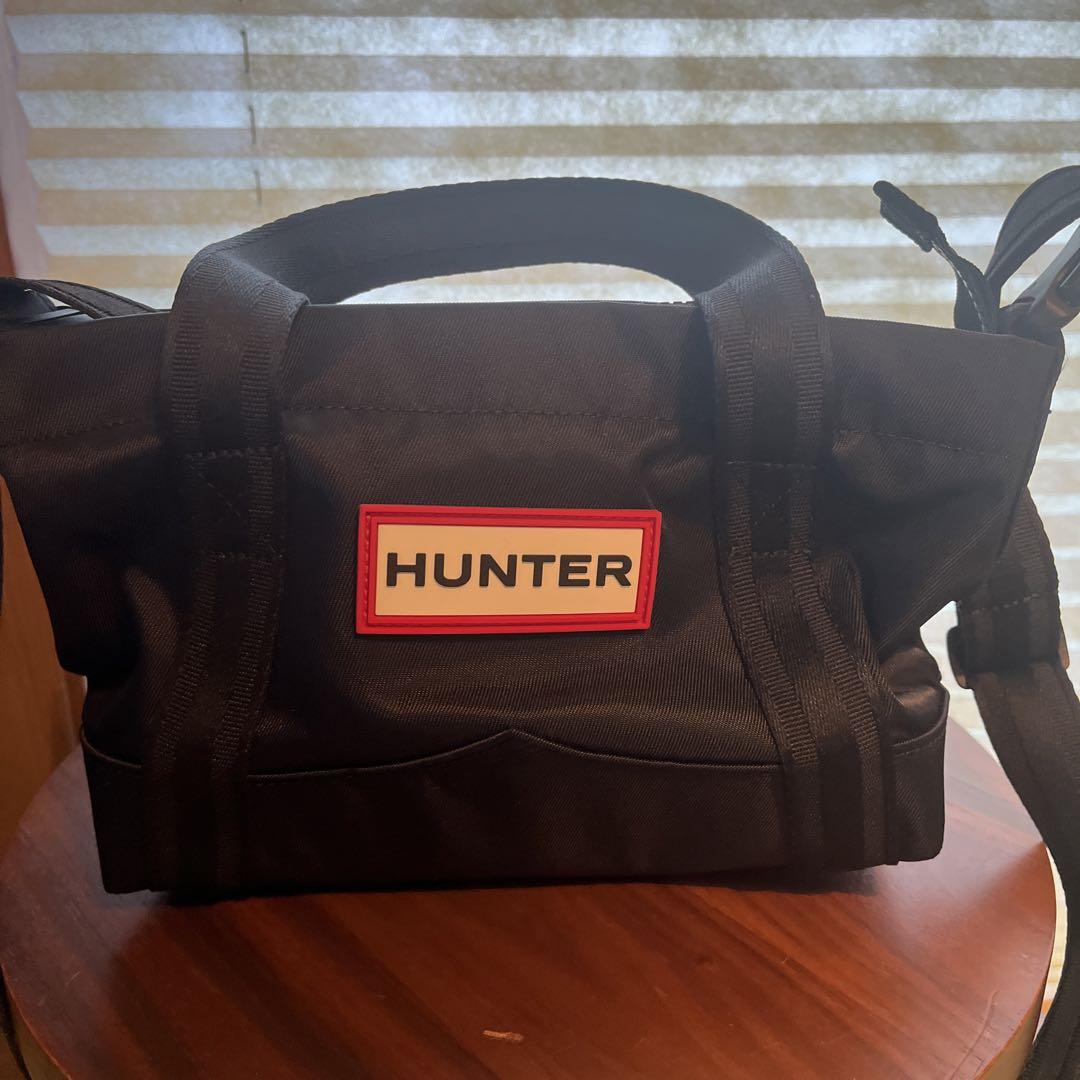 HUNTER 黒 ナイロン バッグ