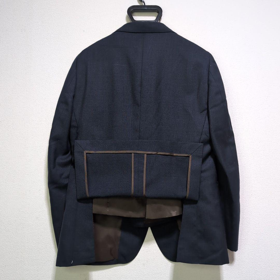極美品✨️スーツセレクト　3ピース　グレンチェック　ネイビー　綺麗　メンズ　M