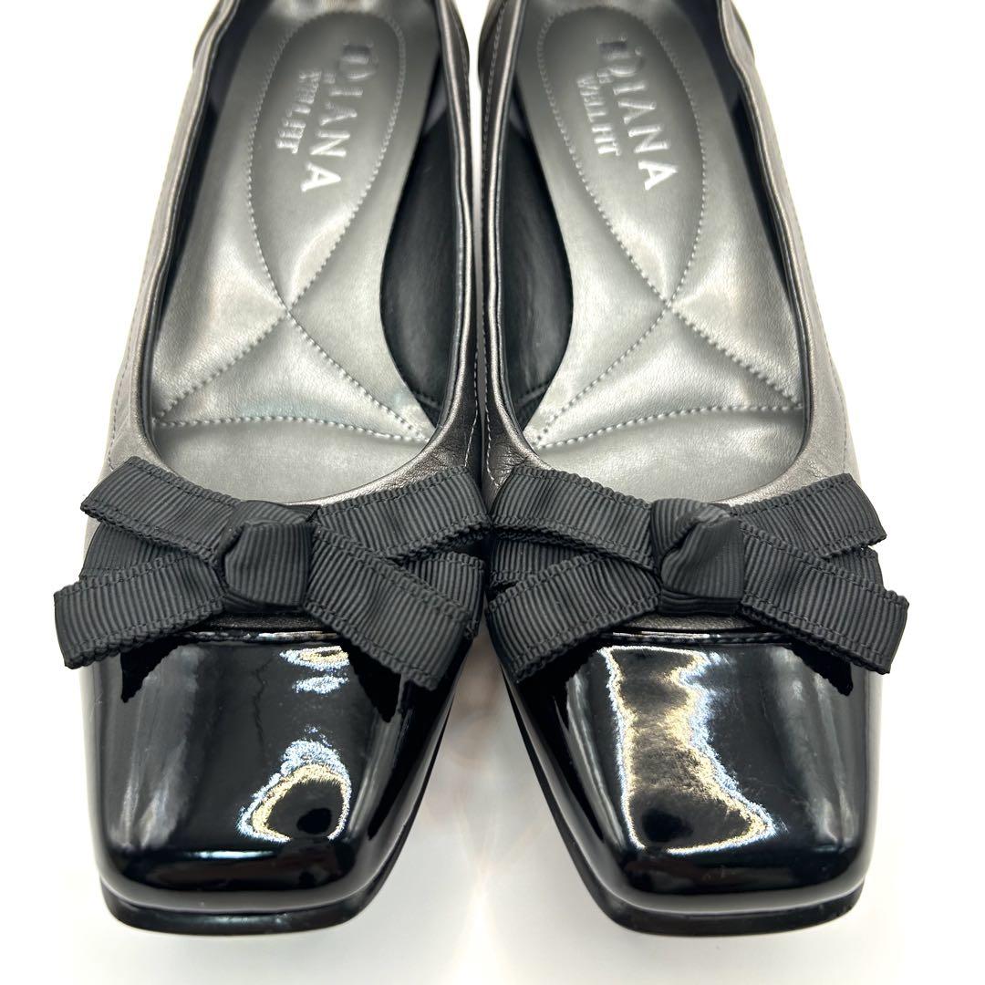 極美品✨ DIANA 【23㎝】 モールドウェッジリボンカッター グレー 黒