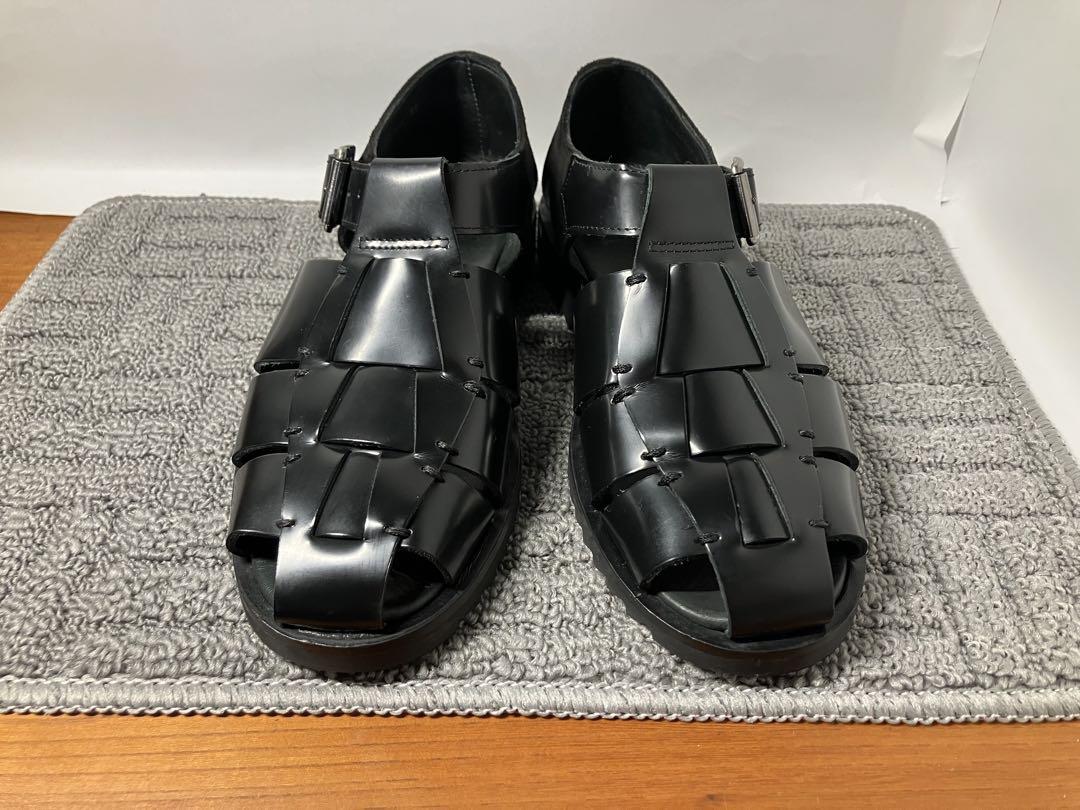箱付き Paraboot パシフィック ブラック レザー サンダル EU39