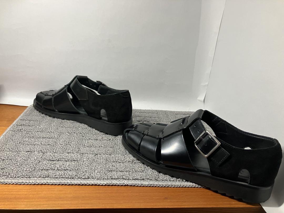 箱付き Paraboot パシフィック ブラック レザー サンダル EU39