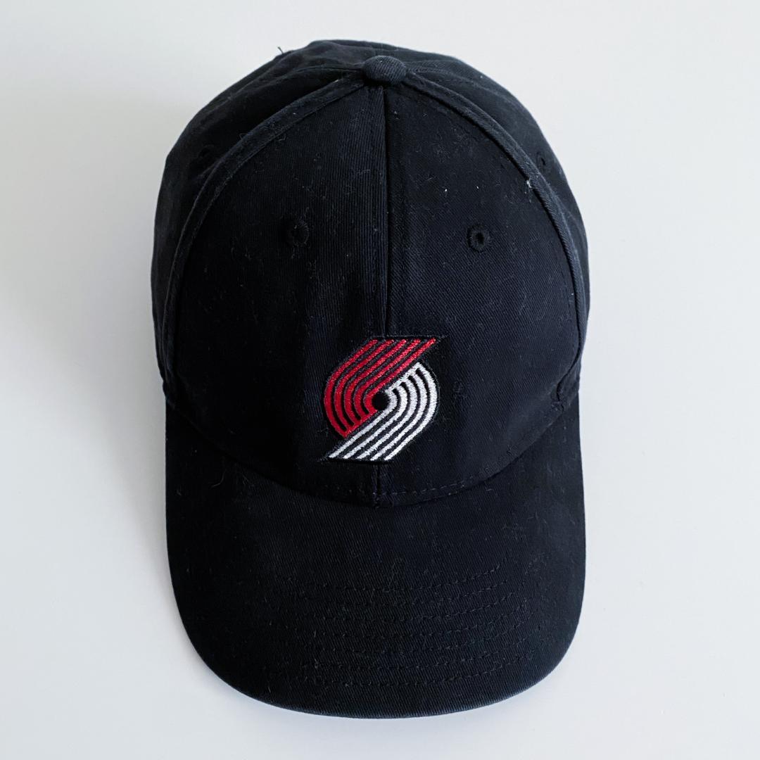 NBA ブレイザーズ 刺繍 ラウンドキャップ 帽子 ブラック 海外古着