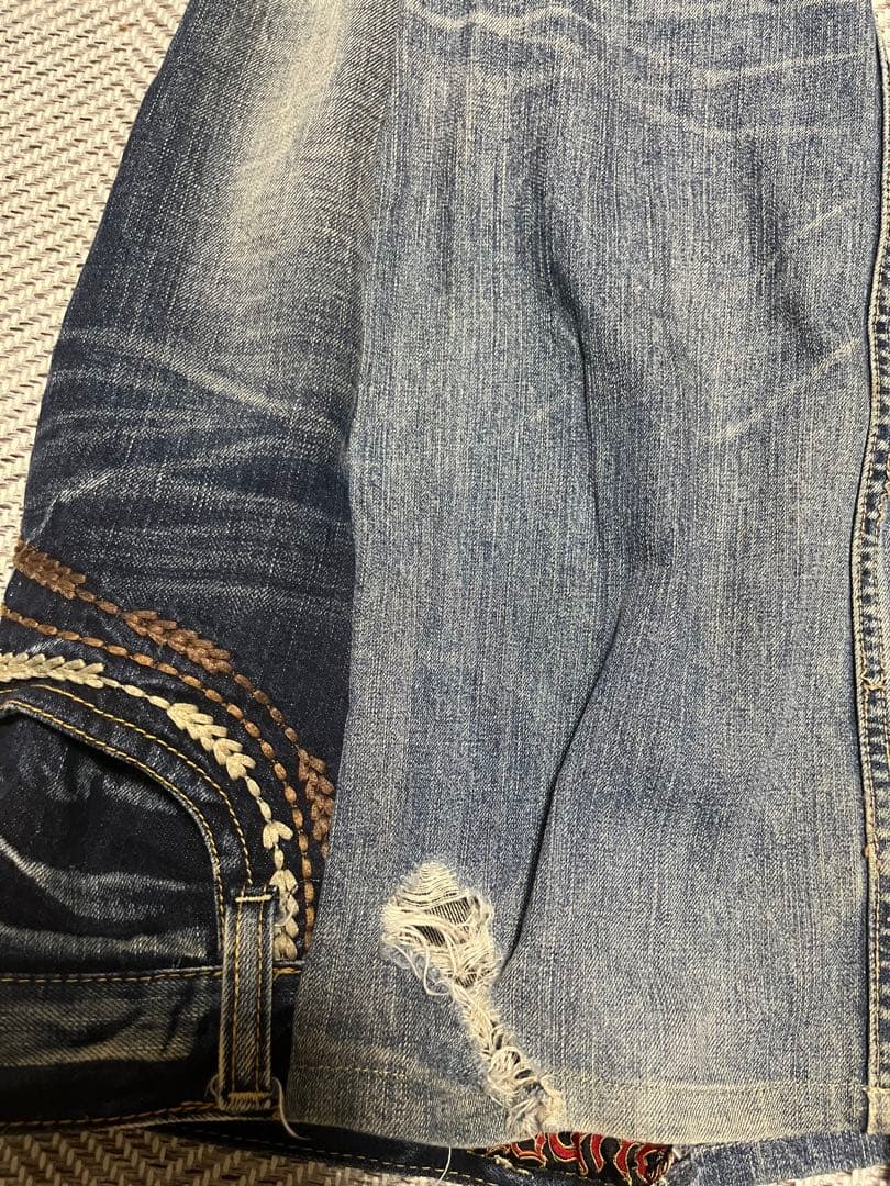 最新コレックション リメイク加工パッチワークフレアデニム 90s