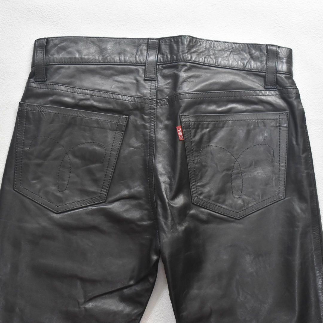 Celt&Cobra レザーパンツ 極美品 一枚革 ラム赤タブ 裏地龍&マリア Celt&Cobra レザーパンツ 極美品 一枚革 ラム赤タブ 裏地龍&マリア
