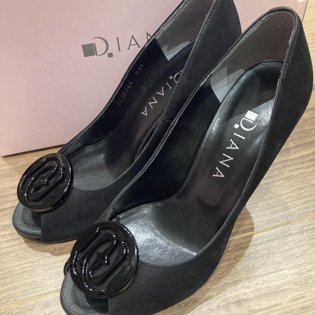 ★新品未使用★DIANA パンプス オープントゥ スウェード 23.5cm