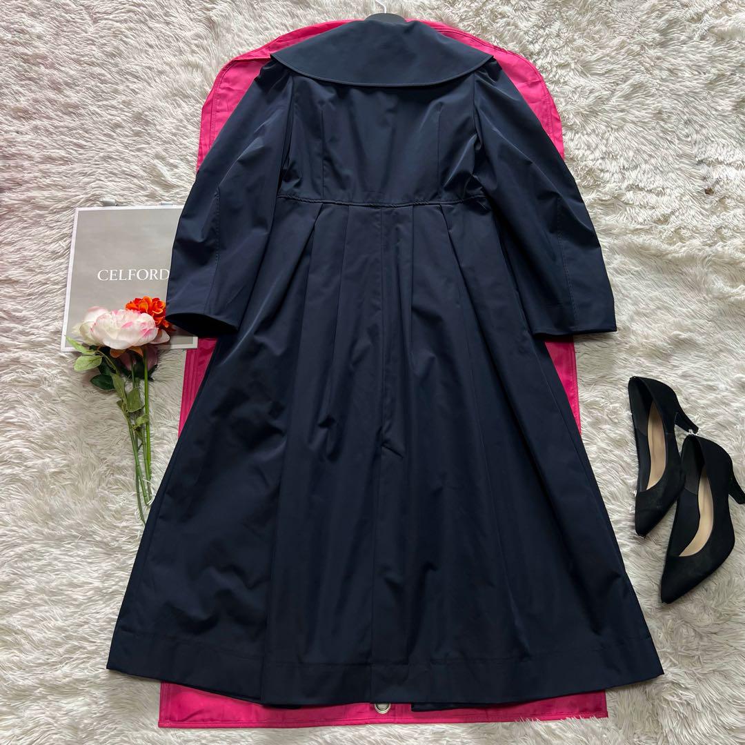 【美品】CELFORD ライトアウター 紺 36  S ロングコート ネイビー