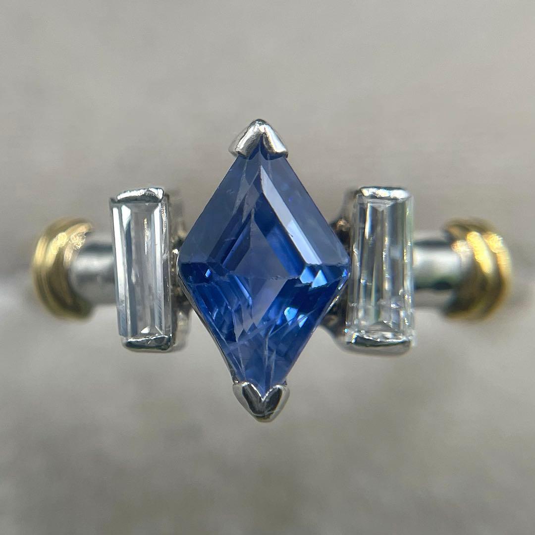 JJ261★高級 ブルーサファイア1.07ct ダイヤ コンビ リング 鑑別付 JJ261★高級 ブルーサファイア1.07ct ダイヤ コンビ リング 鑑別付
