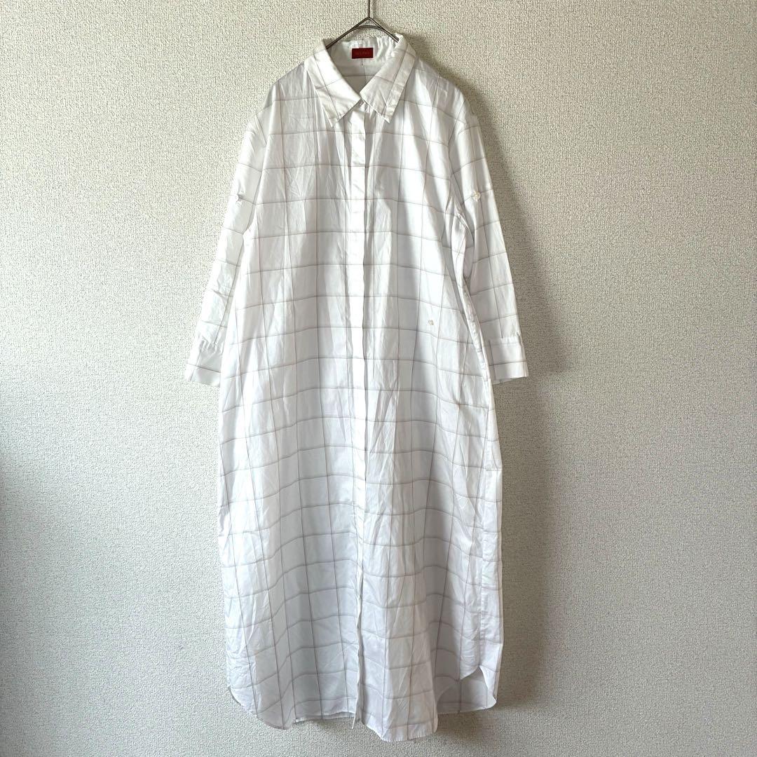 デプレトゥモローランド ロング シャツワンピース チェック柄　S コットン