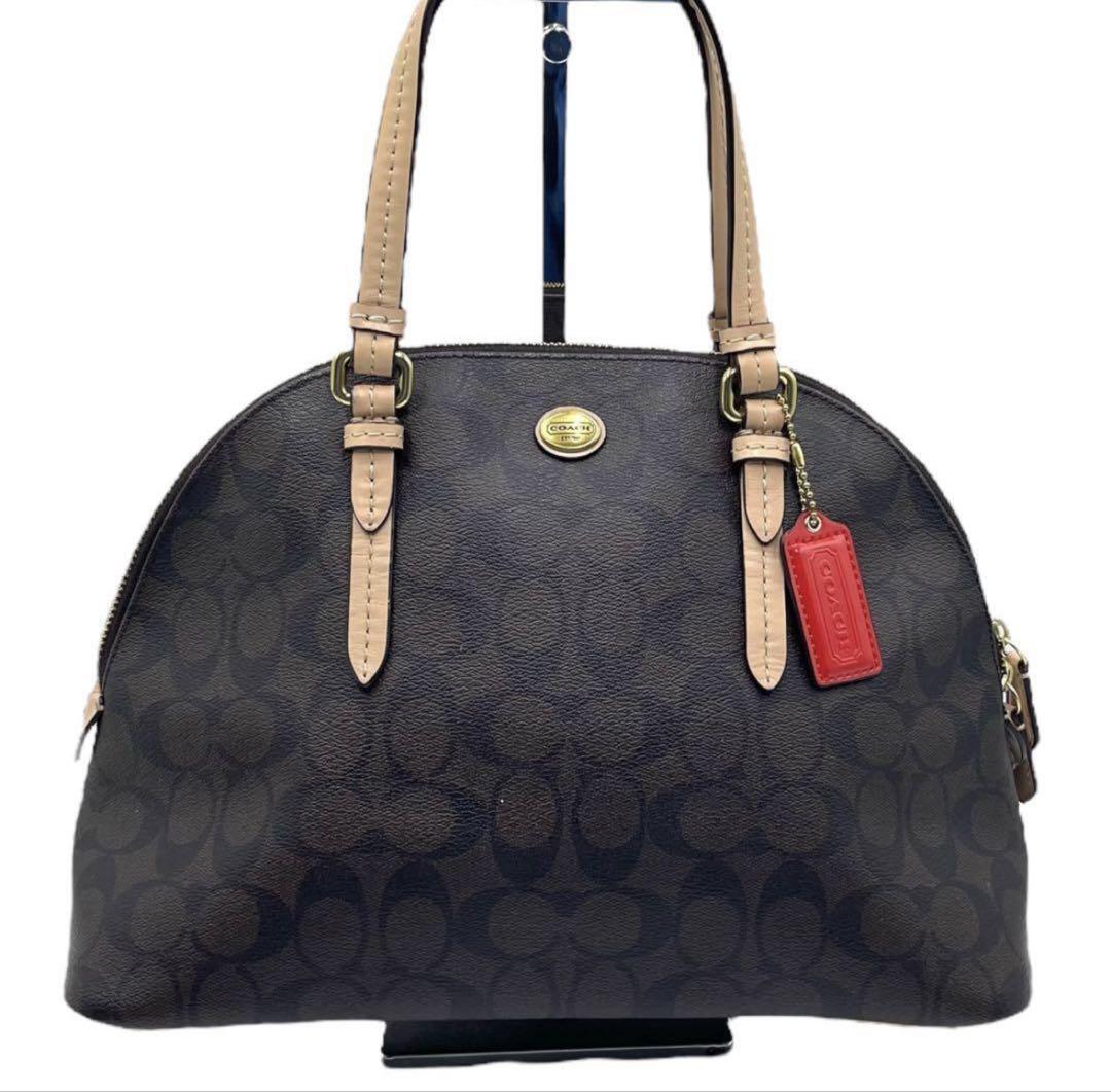 COACH コーチ ショルダーバッグ ダークブラウン 肩掛け　斜掛け PVC