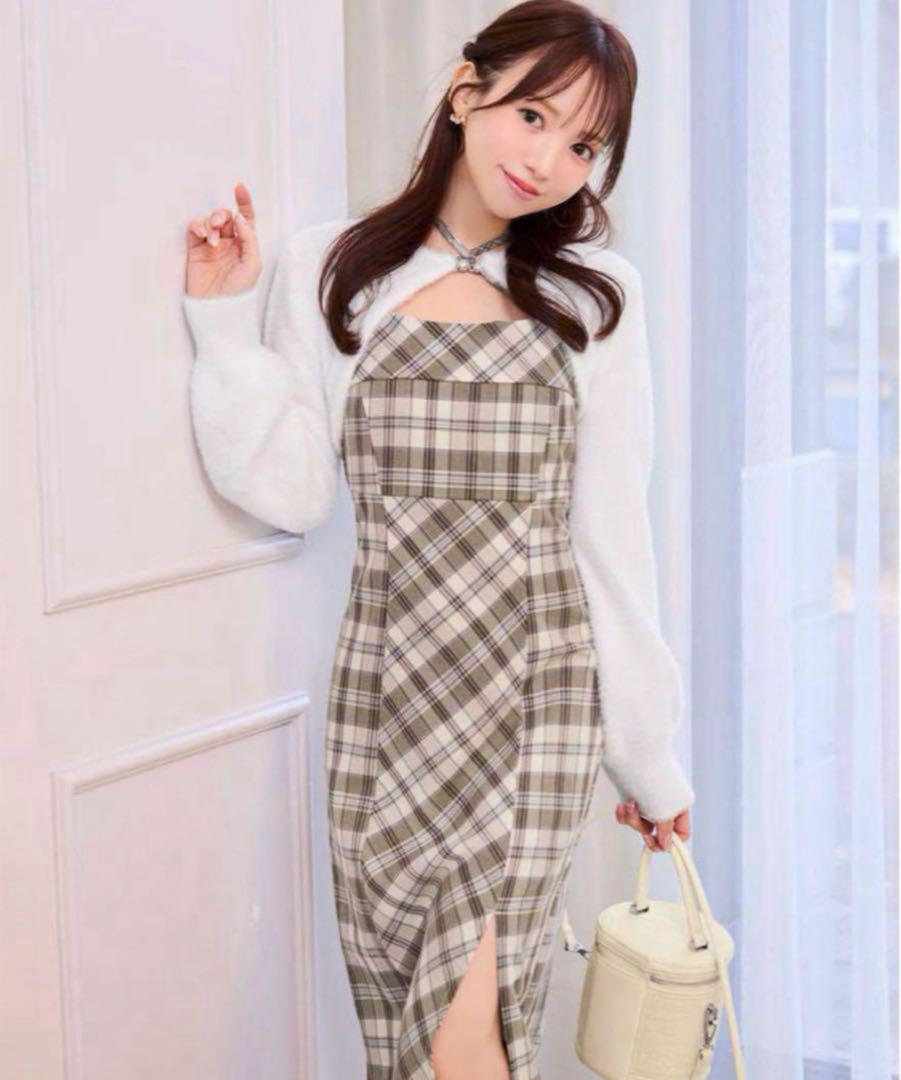 ■新品未使用品■ミシェルマカロン アンサンブルチェックワンピース フリーサイズ ミシェルマカロン アンサンブルチェック ワンピース のみ - メルカリ