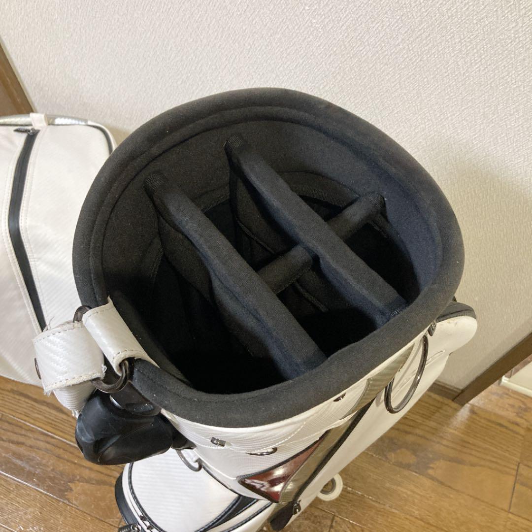 国産格安 アウディ 白×赤 銀 9vrOa-m93418284964 9.5型キャディバッグ 新品人気SALE