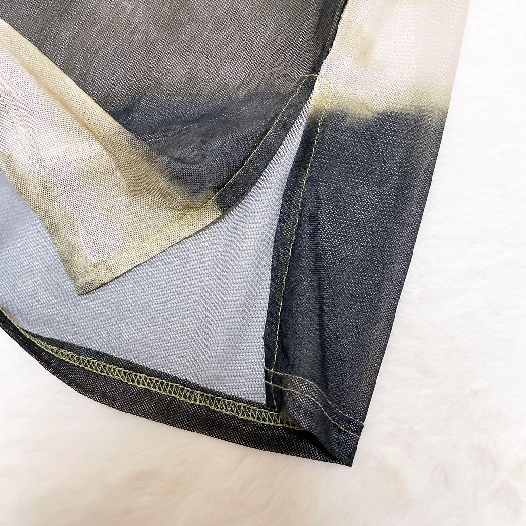 トップス Knuth marf paint sheer high neck tops