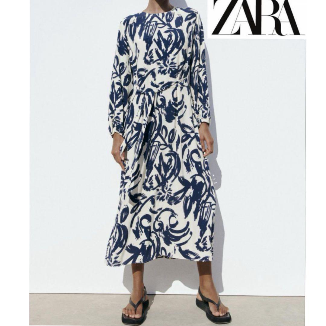 ZARA ザラ　 ロングプリントワンピース　L