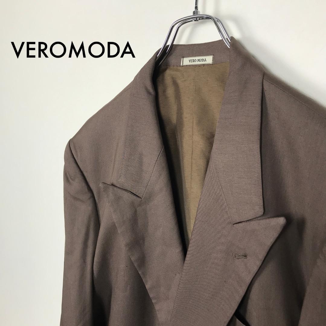 上等な VEROMODA ダブルテーラードジャケット 4ボタン ブラウン*L62