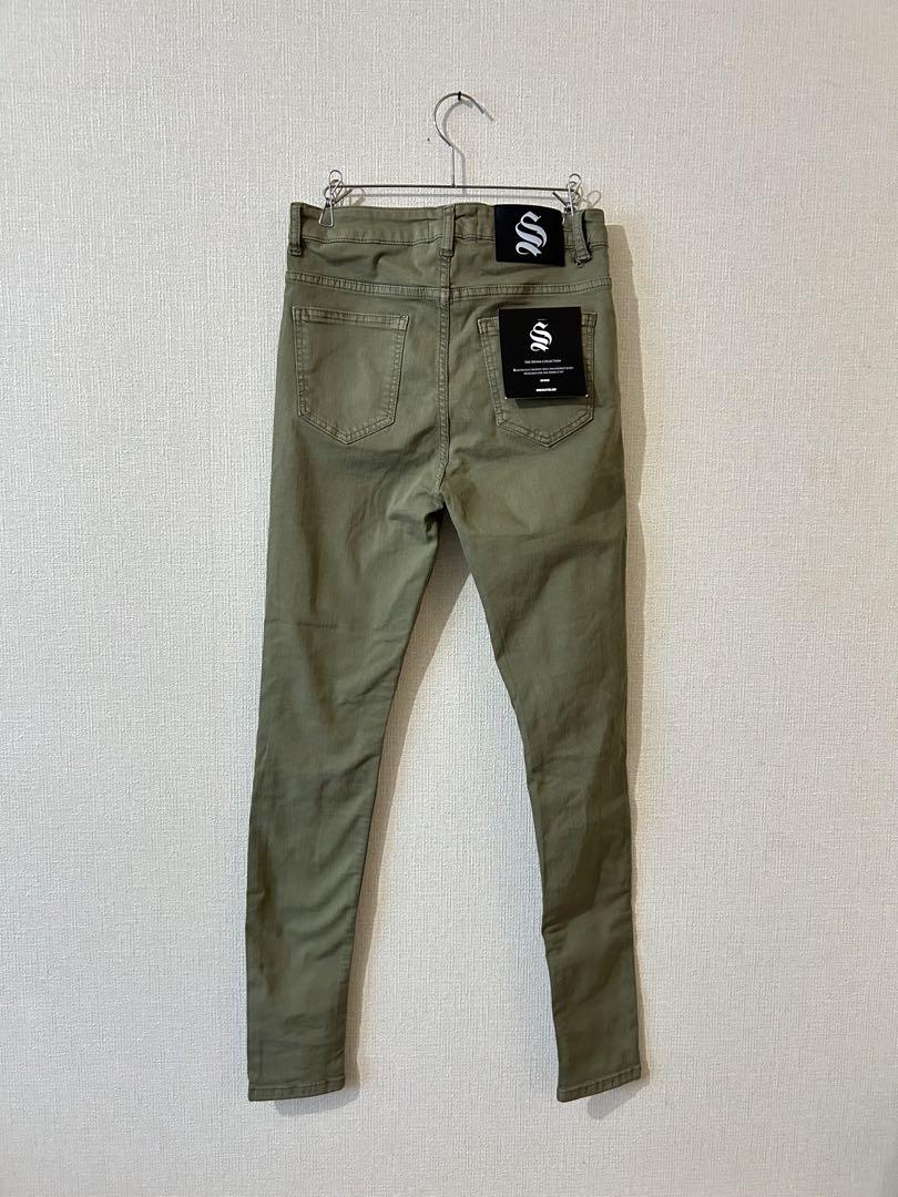 Sinners Attire シナーズアタイア スキニー ダメージ デニム 緑