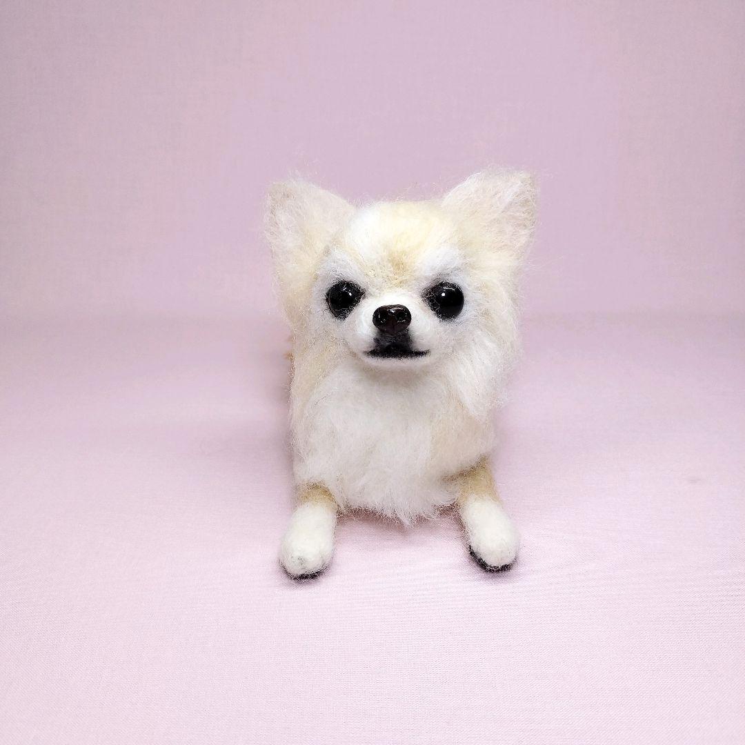 めりあ　羊毛フェルト　チワワ　ハンドメイド　犬 羊毛フェルト チワワ ハンドメイド 犬 お座りポーズ - メルカリ