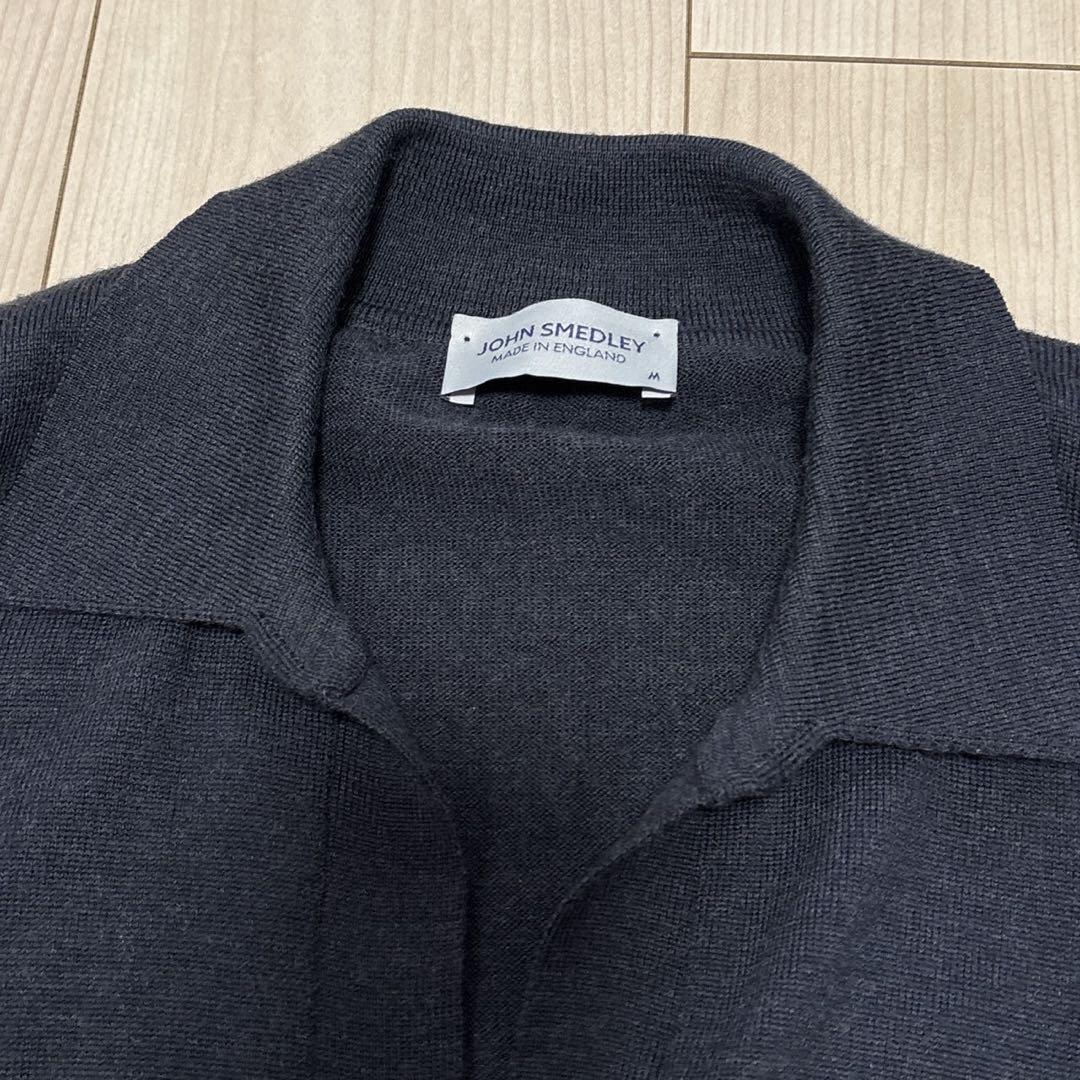 【美品】ジョンスメドレー スキッパーニット　長袖　ネイビー　完売品