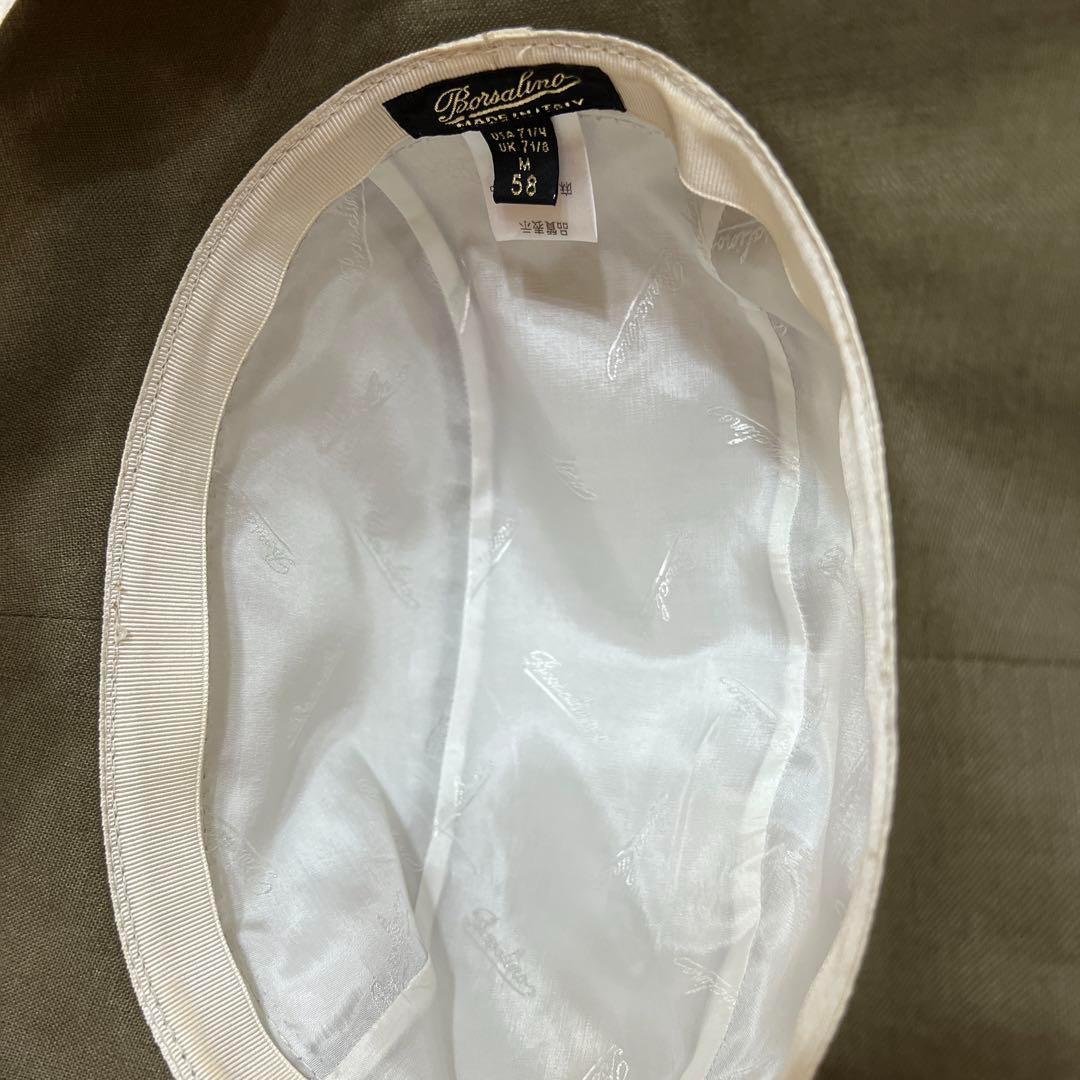 Borsalino ボルサリーノ ハット 麻100% レディース Mサイズ 緑