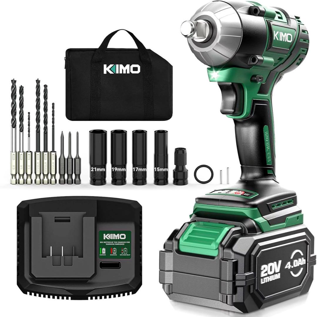 （2025最新）KIMO 電動インパクトレンチ 550N·m 20V 4.0Ah