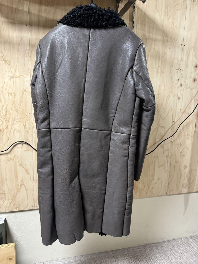 リバーシブルレザーコート グレージュ