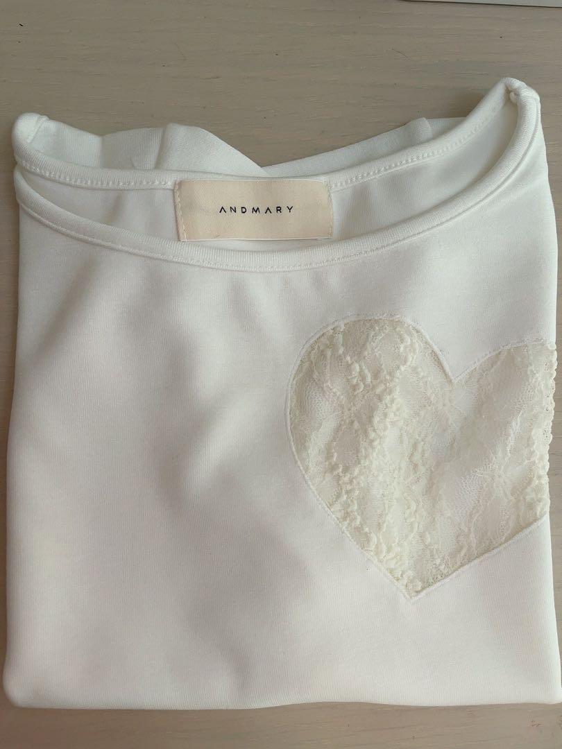 andmary アンドマリー　Nini lace tops ハート　white andmary アンドマリーNini lace tops ハートwhite