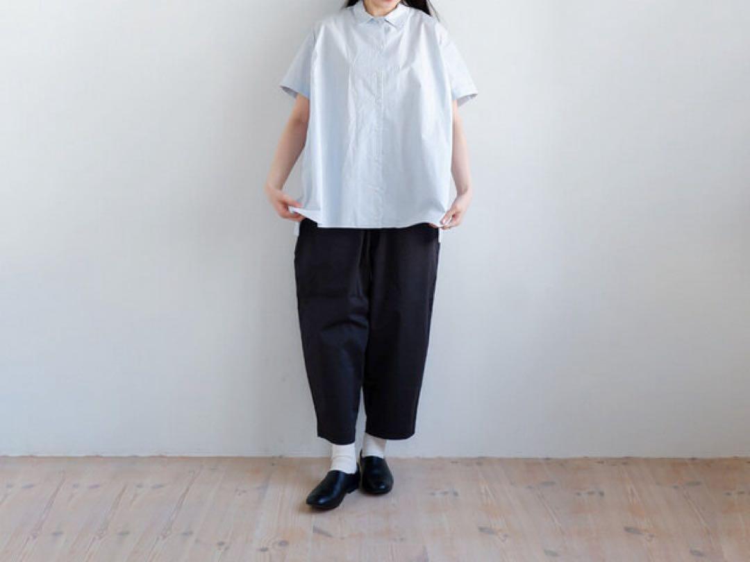 新品　オローネ　tandey　ボヤージュシャツ　半袖　ギャザー　ブラウス オローネ tandey ボヤージュシャツ ブラウス サイドギャザー