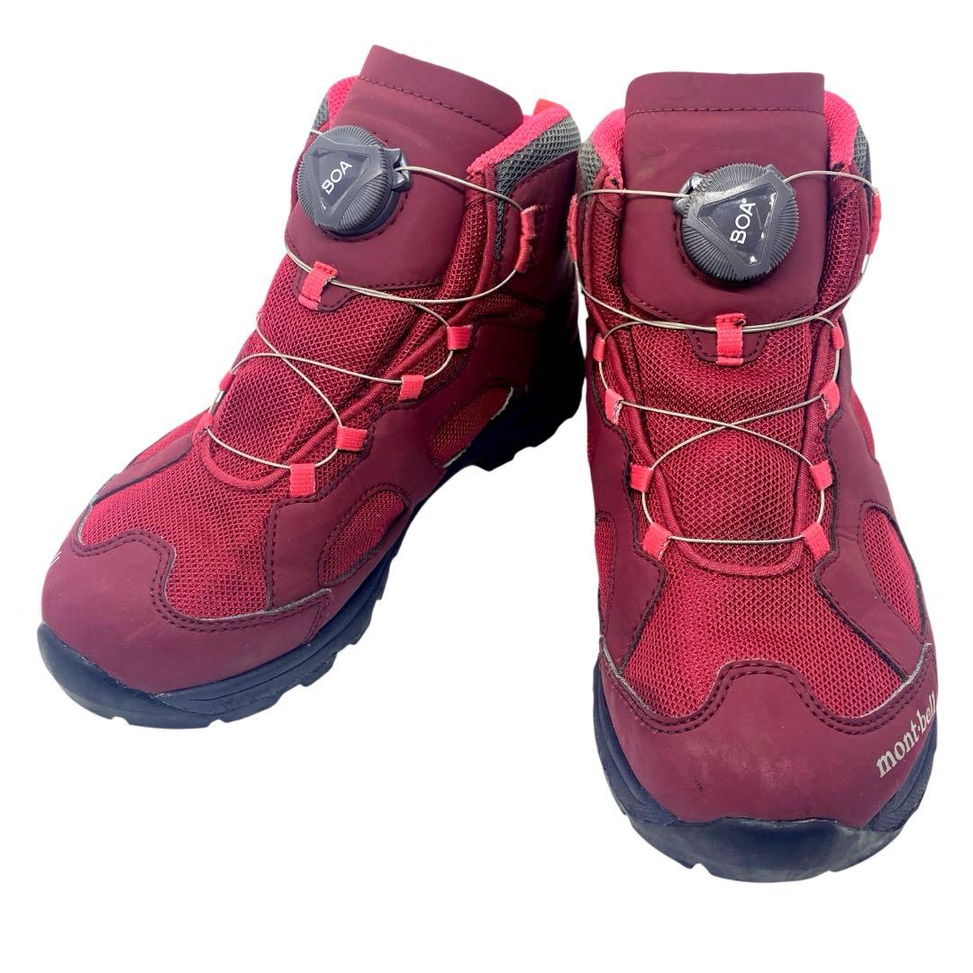 mont-bell モンベル　22cm キッズ BOA トレッキングシューズ 赤