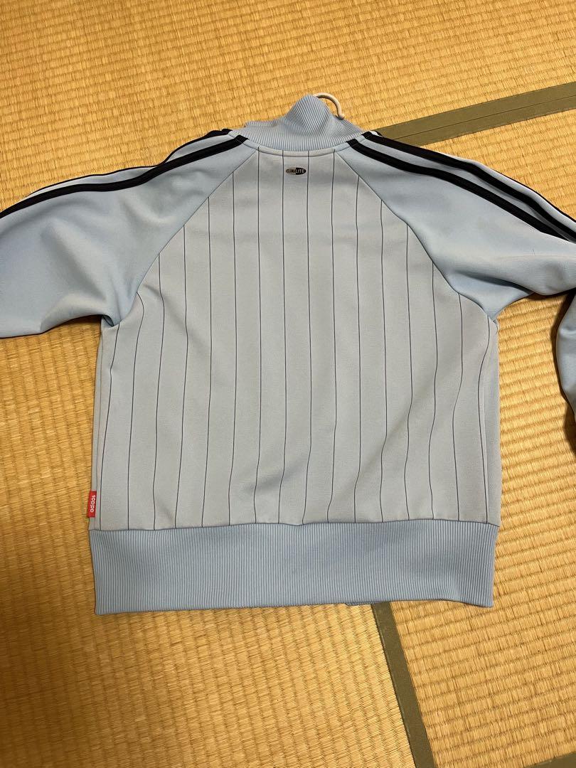 adidas ストライプジャケット ライトブルー