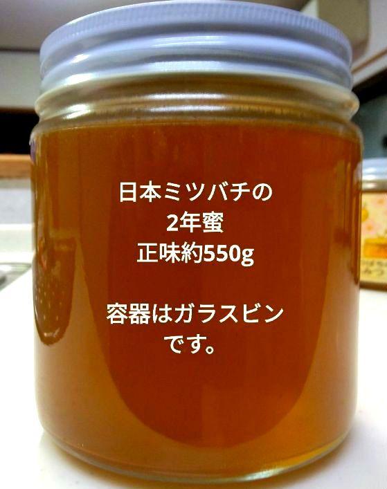 日本ミツバチ　2年蜜　天然蜂蜜 糖度約81度　正味550g　兵庫県産