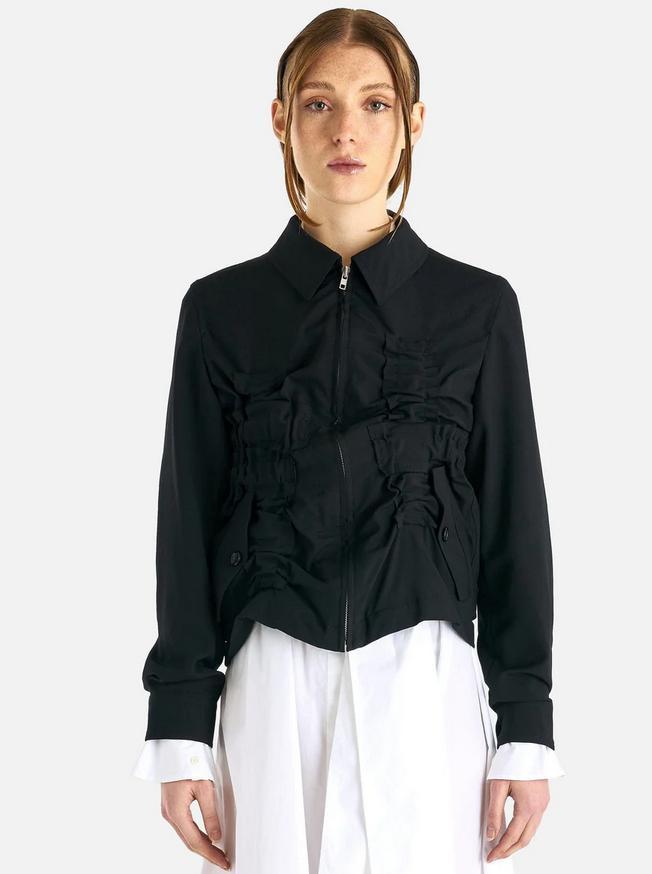 未使用　23aw　10万　ブラックコムデギャルソン　ラッフル　ジップジャケット