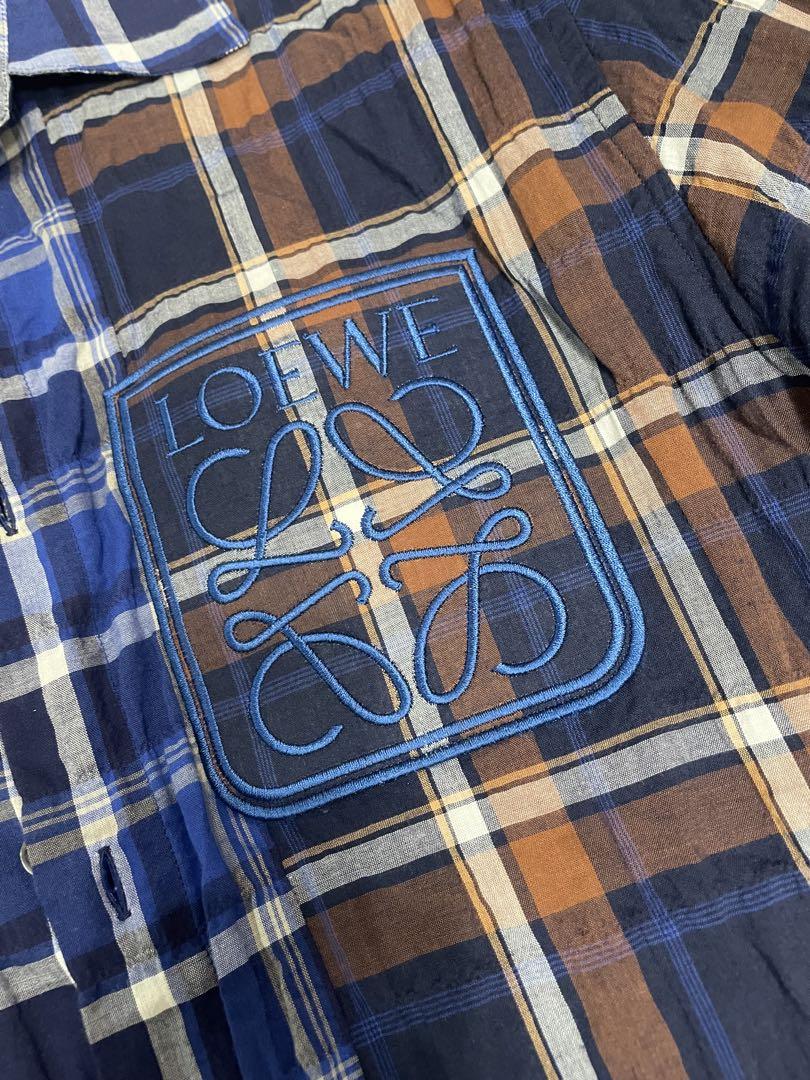 価格改定　LOEWE チェック柄 半袖Tシャツ Loewe Check Short Sleeve Shirt Beige, White & Black | END. (US)