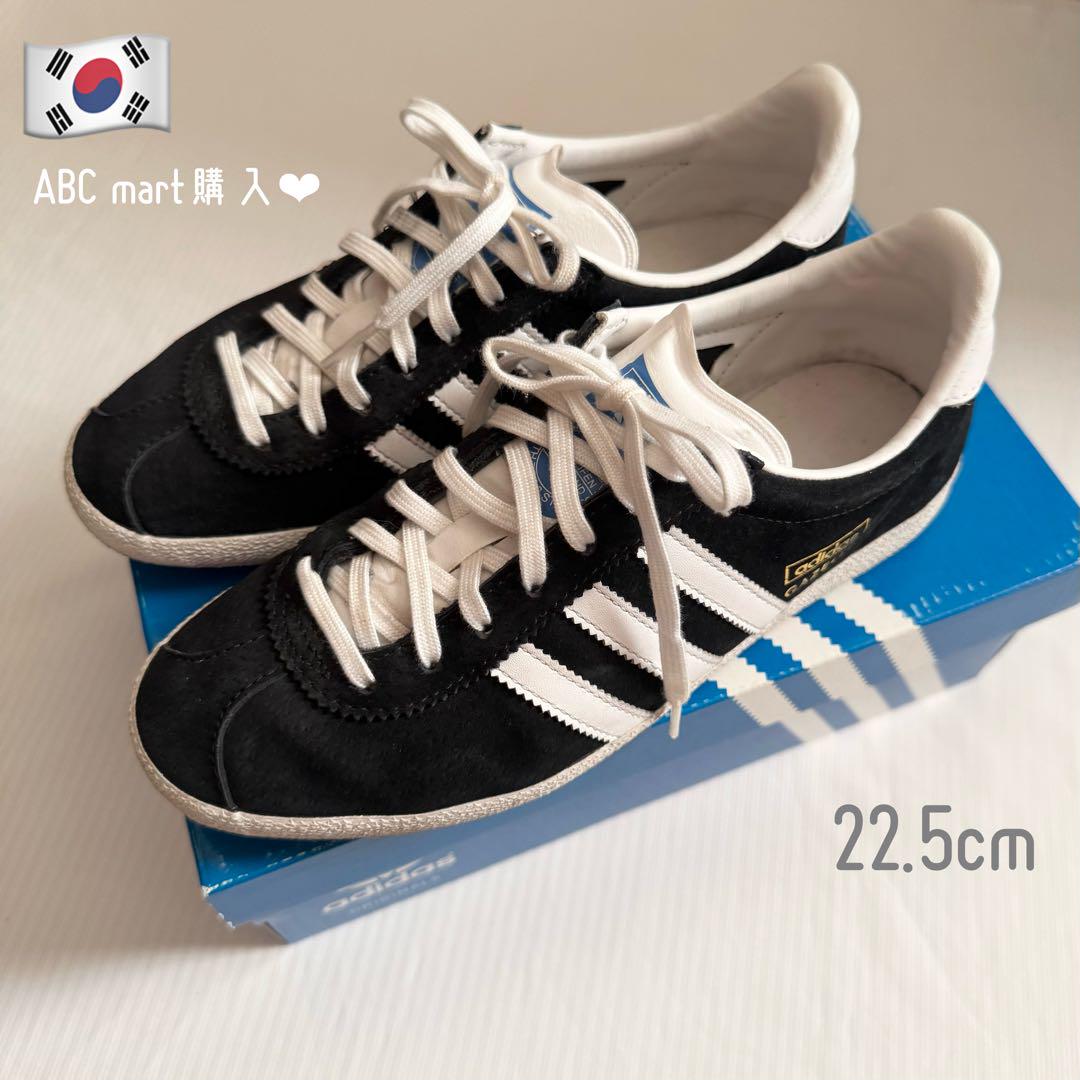 韓国で購入＊ アディダス オリジナル ガゼル　スニーカー ブラック 22.5cm