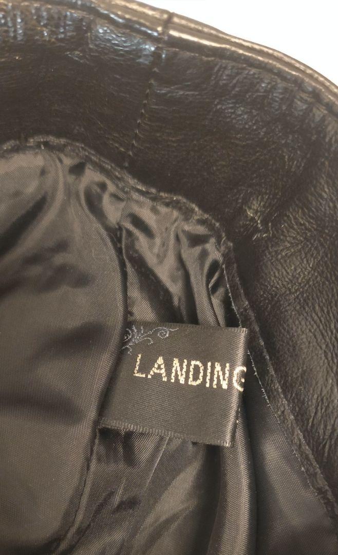 LANDINGBORE ラムレザー 羊革パンツ ブラック 本革パンツ 黒 W82