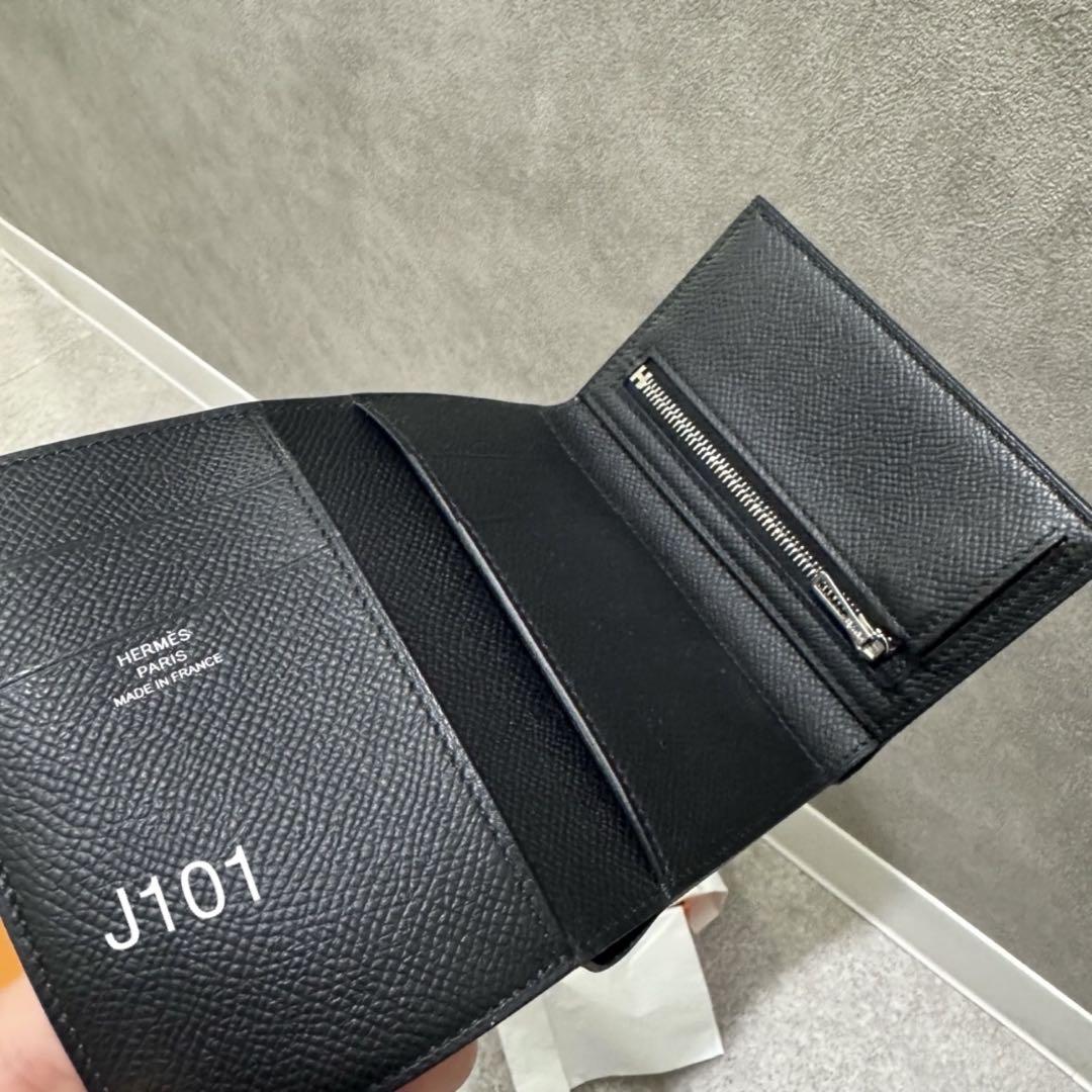 エルメス べアンコンビネ エプソン ブラック 新品 折り財布