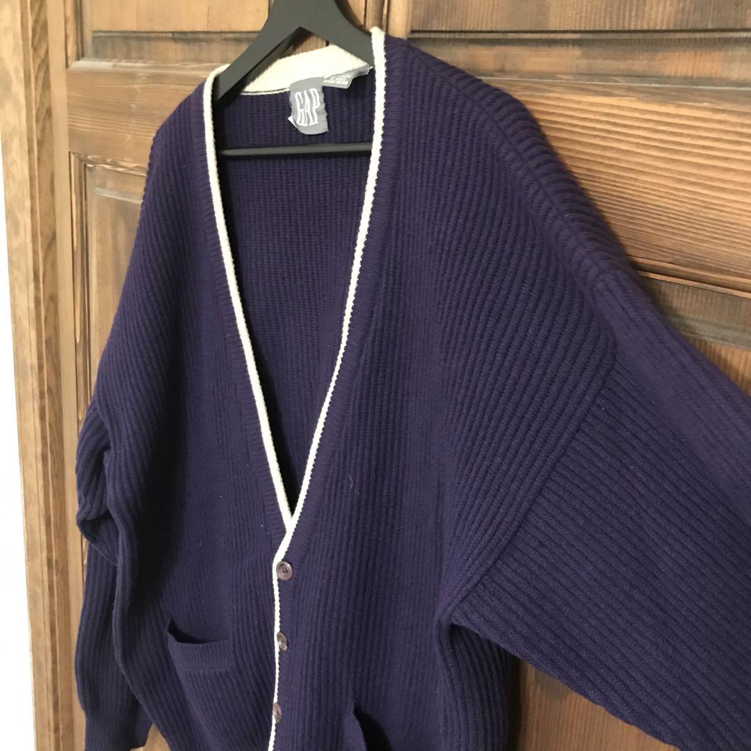 90s 80s old gap カーディガン　銀タグ　ラムウール　vintage