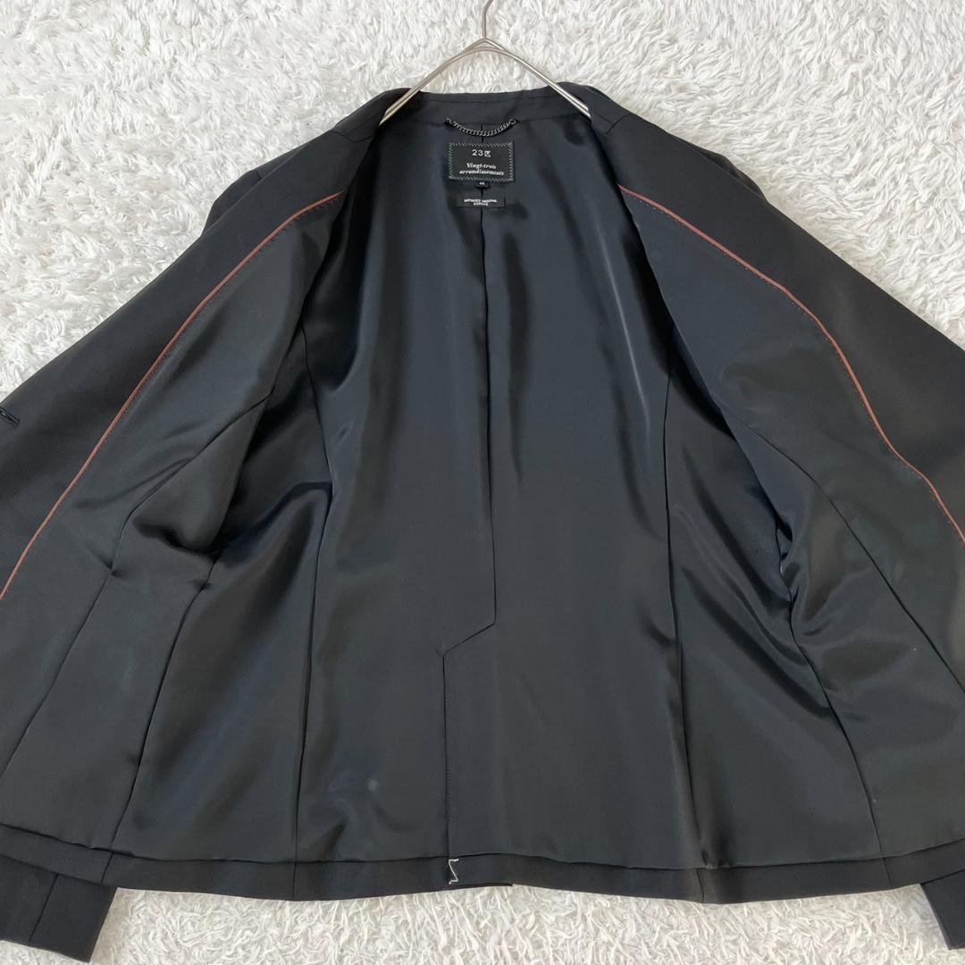 未使用級✨23区 セットアップ スーツ 伸縮 1B 大きいサイズ 44 3L 黒