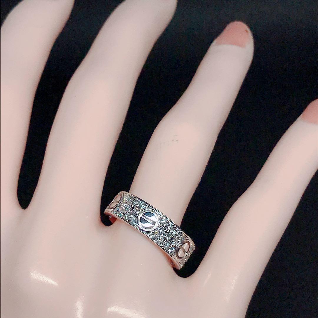 カルティエ ラブリング パヴェ ダイヤモンド 750 K18WG アフターダイヤ