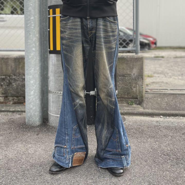 超歓迎 リメイクデニム フレアパンツ リジッド 再構築 ヴィンテージ