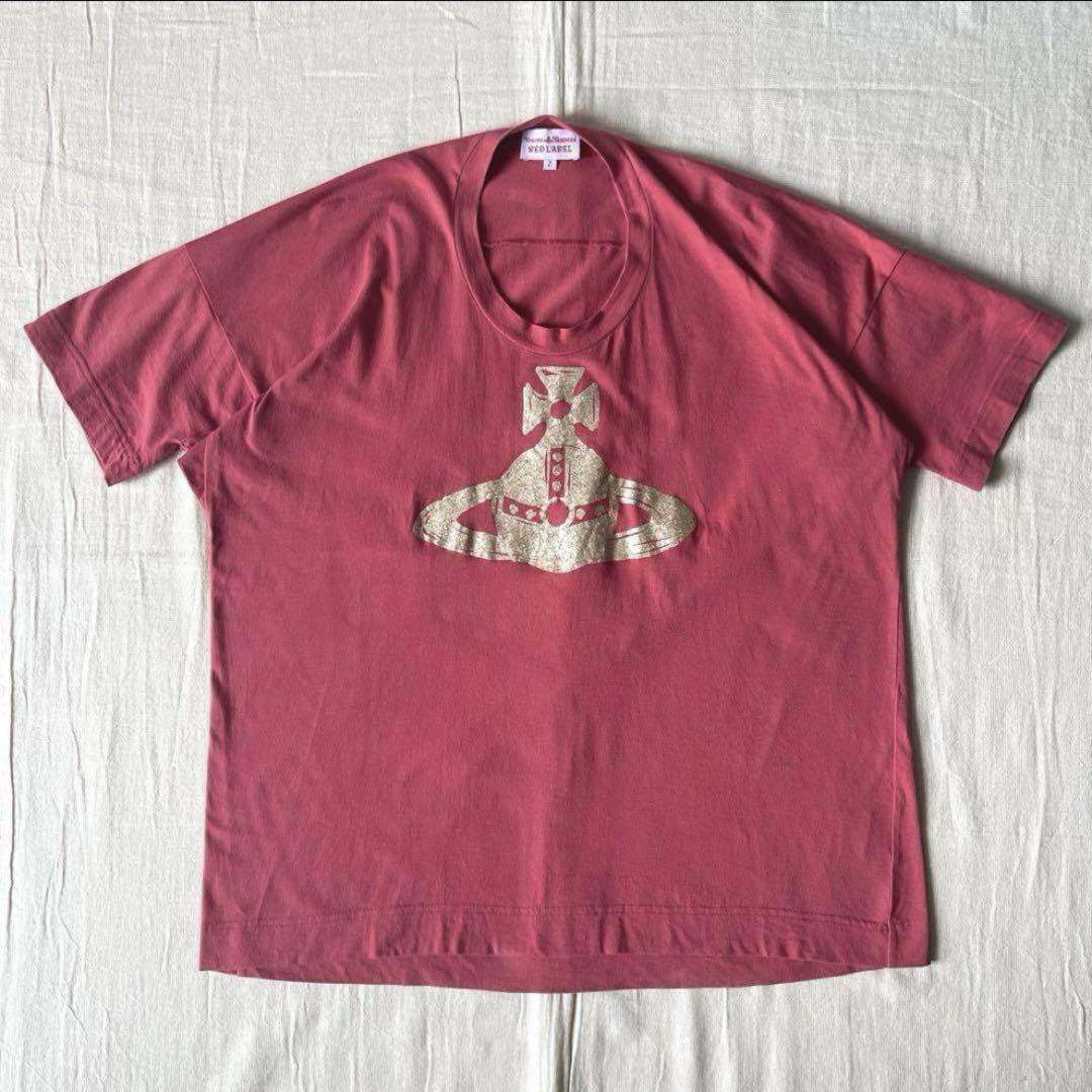 ヴィヴィアンウエストウッド　ゴールドオーブロゴプリント　変形Tシャツ　Y2K　2